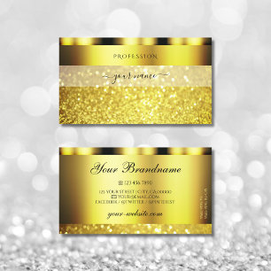 Luxury Guld Sparkling Glitter Glamous Golden Visitkort