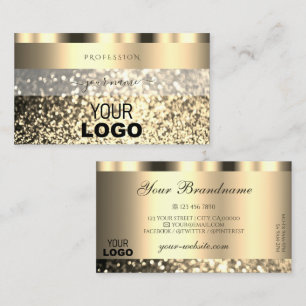 Luxury Guld Sparkling Glitter Logotyp Shimmery Gol Visitkort