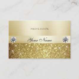 Luxury Guld Sparkling Glitter med Diamonds Modern Visitkort