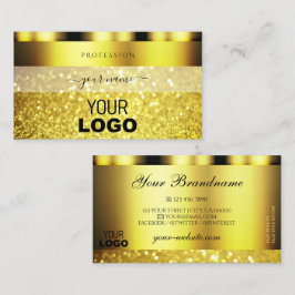 Luxury Guld Sparkling Glitter med Logotyp Glamous Visitkort