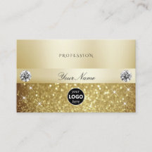 Luxury Guld Sparkling Glitter med Logotyp Modern