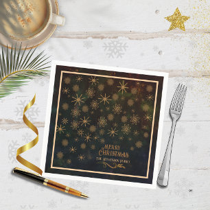 Luxury Guld Star & Snowflake-julmiddag Pappersservett