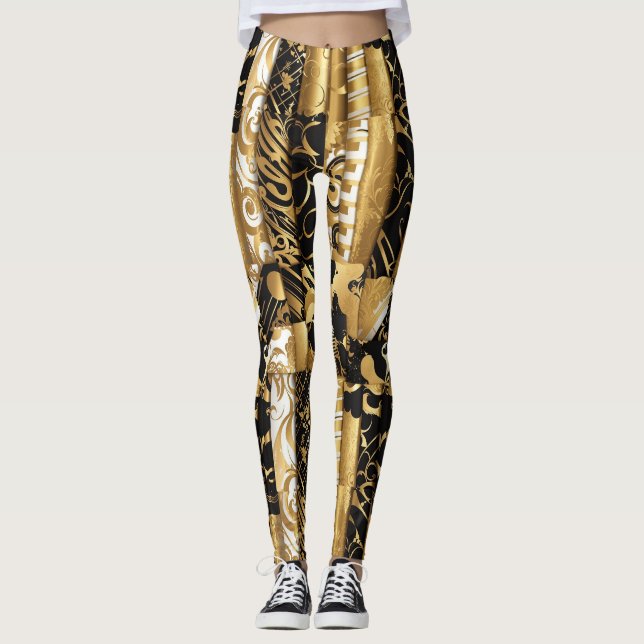 Luxury Guld Titta Leggings (Framsida)