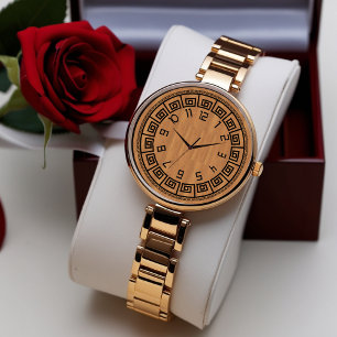 Luxury Guld Watch - Elegant Patterned Dial Gift Armbandsur