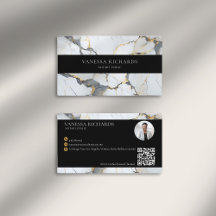 Luxury Guld White Grått QR-kod Notary Photo