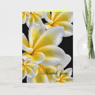 Luxury Gult Romantic Plumeria Tack för ditt kort