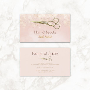 Luxury Hair Salon Guld Glitter Romantic Rosa Bokeh Visitkort