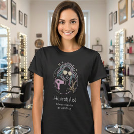 Luxury Hairstylist Beauty Salon Modern Black T Shirt