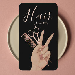 Luxury Hairstylist Hairdresser Elegant Rose Gold Visitkort