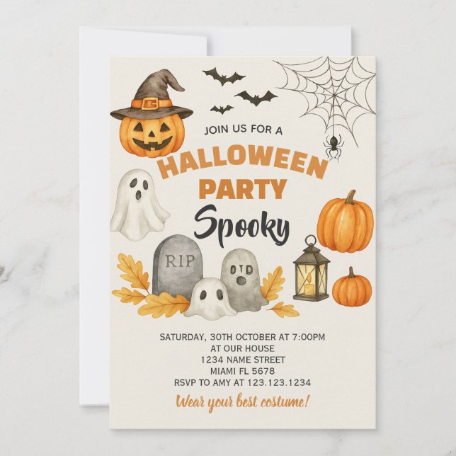 Luxury Halloween fest Card Inbjudningar (Framsida)