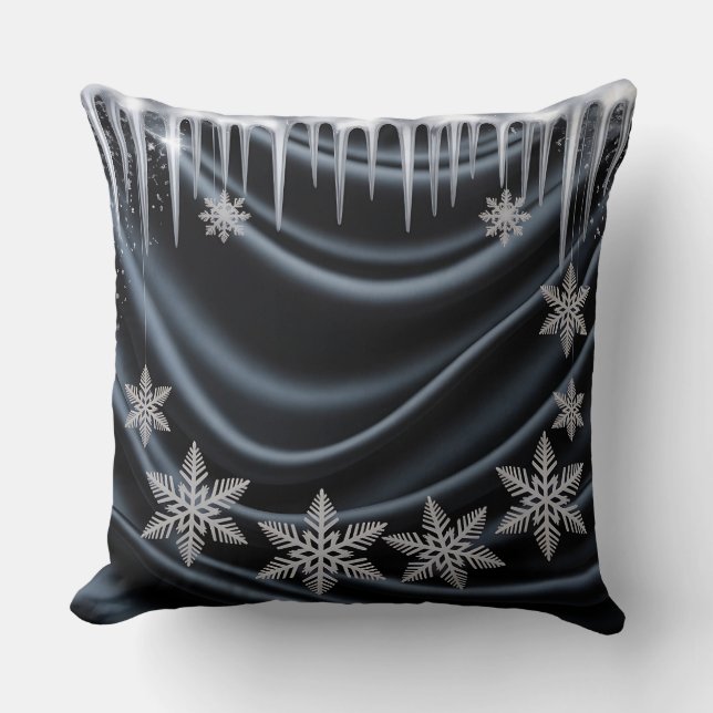 Luxury Helgdag Pillow - Snöflingdesign Kudde (Framsida)