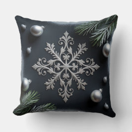 Luxury Helgdag Pillow - Snöflingdesign Kudde