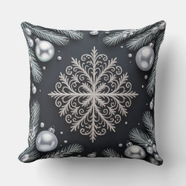 Luxury Helgdag Pillow - Snöflingdesign Kudde
