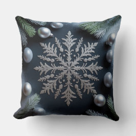 Luxury Helgdag Pillow - Snöflingdesign Kudde