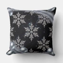 Luxury Helgdag Pillow - Snöflingdesign Kudde