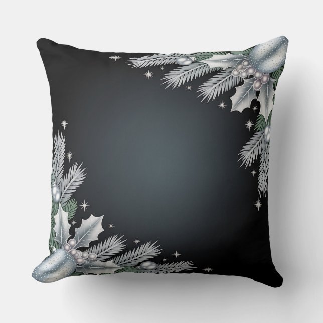 Luxury Helgdag Pillow - Snöflingdesign Kudde (Framsida)