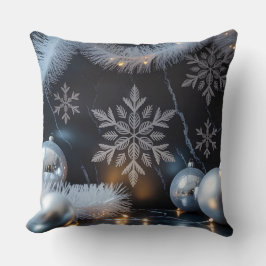 Luxury Helgdag Pillow - Snöflingdesign Kudde