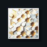 Luxury Hexagonal Marble & Gold Mosaic - Modern Geo Canvastryck<br><div class="desc">A sophisticated geometric abstract featuring a seamless blend of white Carrara marble and radiant gold hexagonal tiles. The 3D depth and intricate floral patterns etched into the gold create a high-end architectural feel. Ideal for luxury bathroom decor,  modern kitchen backsplashes,  or as an elegant statement piece in minimalist interiors.</div>