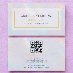 Luxury Holografik Esthetician Modern Visitkort