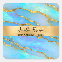 Luxury Holografiska Faux Opal Stone och Guld Foil