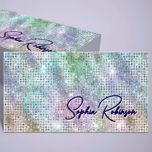 Luxury HoloGraph Glitter och Blue Affärskort Rabattkort