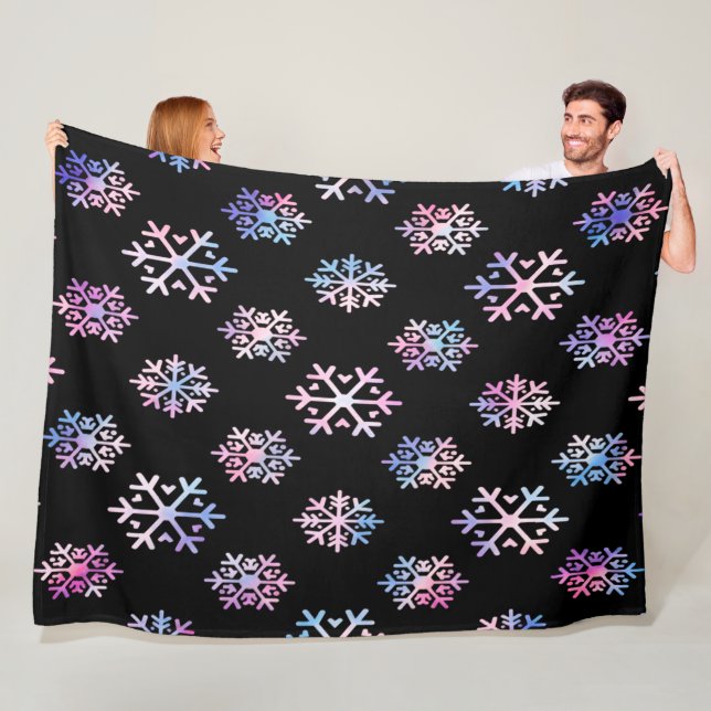 Luxury Holographic Snowflake Christmas Collection  Fleecefilt (På plats)