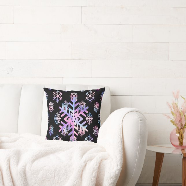 Luxury Holographic Snowflake Christmas Collection Kudde (Soffa)