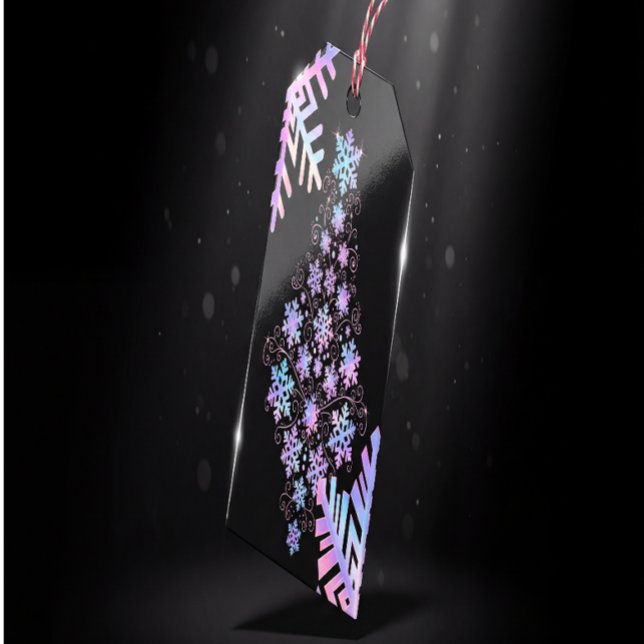 Luxury Holographic Snowflake Christmas Collection Presentetikett (Skapare uppladdad)