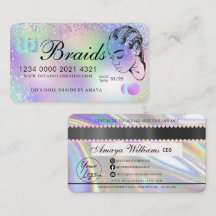 Luxury Holography Foil Hair Braiding Kredit Stil