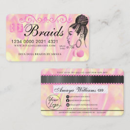 Luxury Holography Foil Hair Braiding Kredit Stil Visitkort