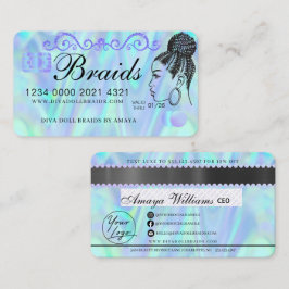 Luxury Holography Foil Hair Braiding Kredit Stil Visitkort