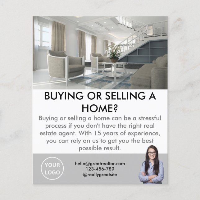 Luxury Home Real Gods Agent Realtor Flygblad (Framsidan)