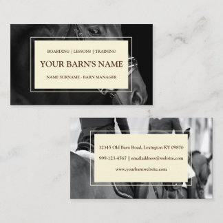 Luxury Horse Boarding Barn Equestrian Business Car Visitkort