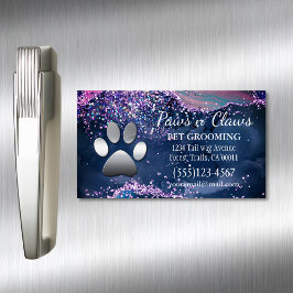 Luxury Hund Pet Grooming Tass Agate Magnetiska Visitkort