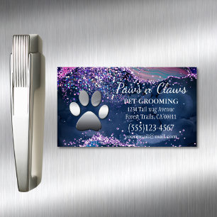 Luxury Hund Pet Grooming Tass Agate Magnetiska Visitkort