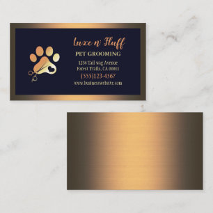 Luxury Hund Pet Grooming Tass Scissors Visitkort