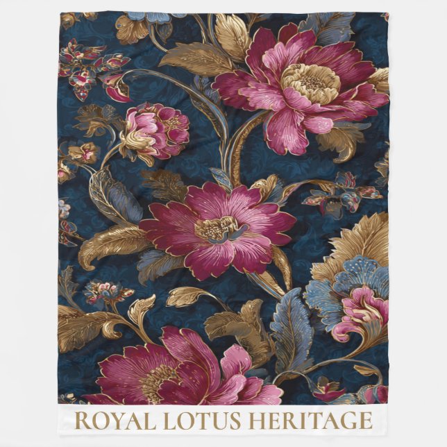 Luxury Indian Floral Vintage Royal Fleecefilt (Framsidan)