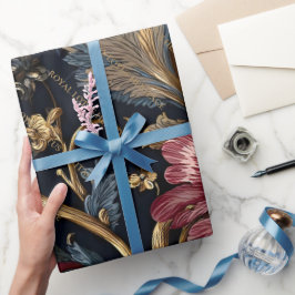 Luxury Indian Floral Wrapping Paper Vintage Royal Presentpapper