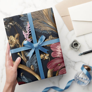 Luxury Indian Floral Wrapping Paper Vintage Royal Presentpapper
