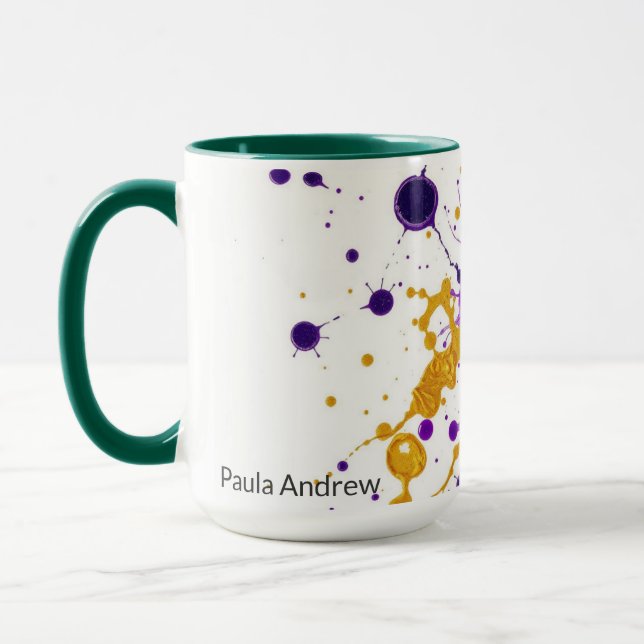 Luxury Ink & Gold Leaf Personalized Mugg (Vänster)