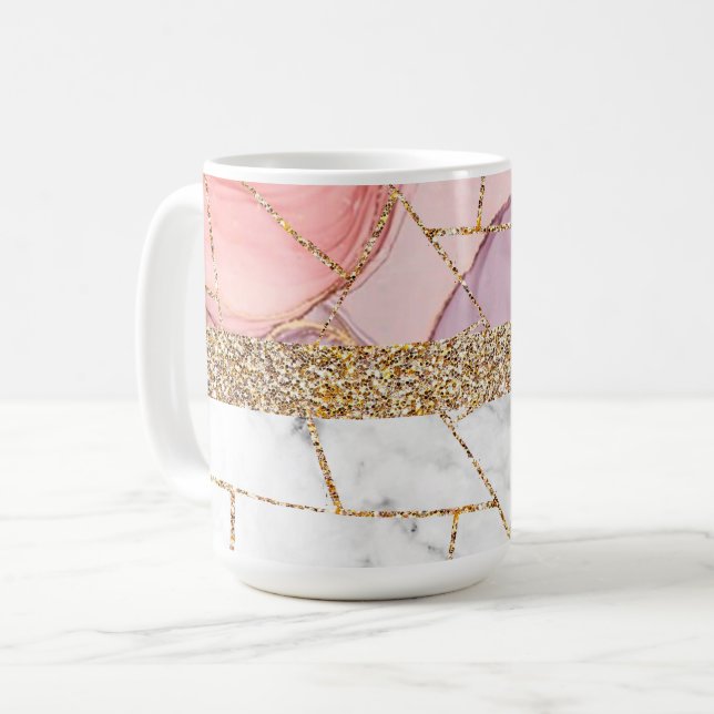 Luxury Insida Marble Stone Glitter Kaffemugg (Framsida vänster)