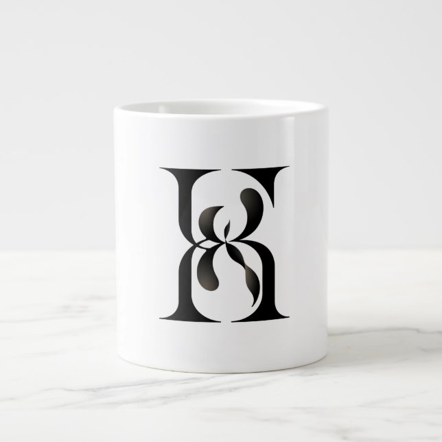 Luxury Interlocking Initialer Monogram Elegant Ser Jumbo Mugg (Framsidan)
