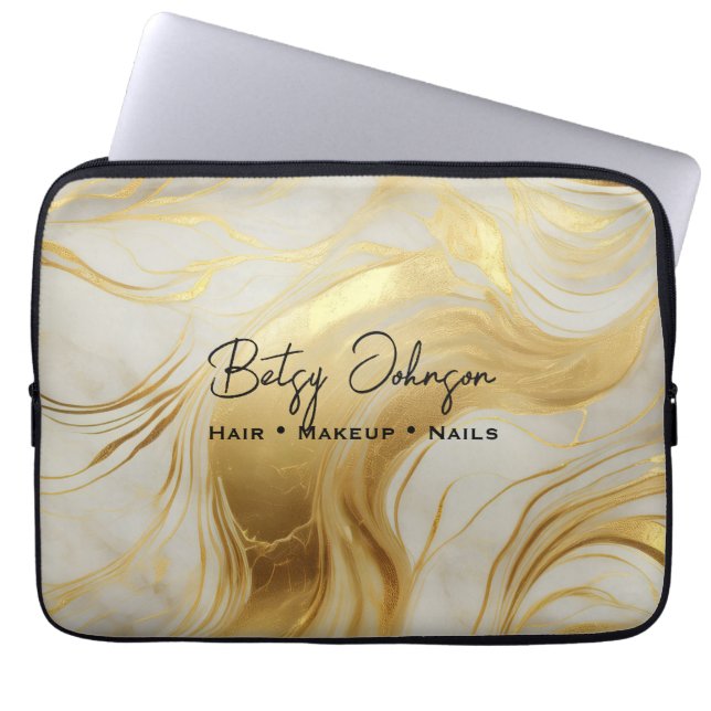 Luxury Ivory och Guld Marcular Electronics Bag Laptop Fodral (Framsidan)