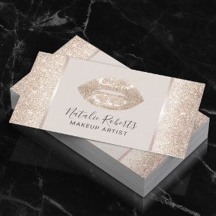 Luxury Ivory Shimmer Läppar Modern Beauty Salon Visitkort