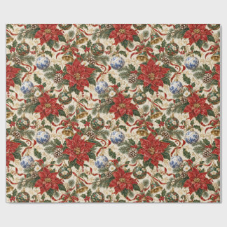 Luxury Japanese Christmas Botanical Wrapping Paper Presentpapper