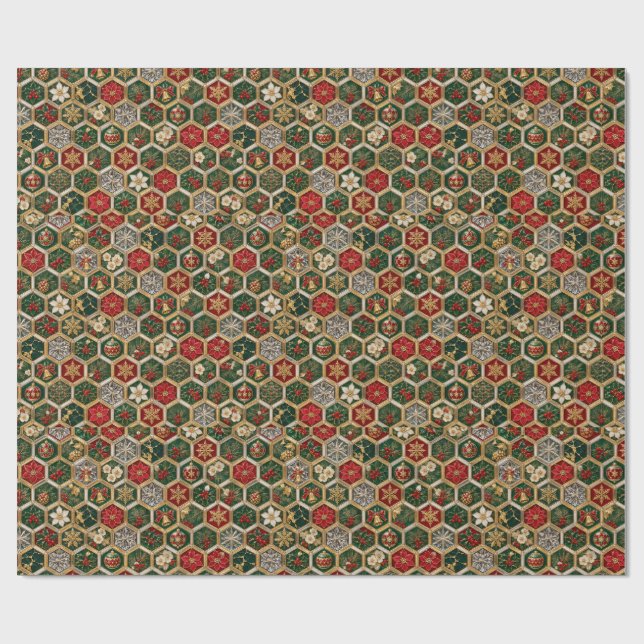 Luxury Japanese Christmas Kikkou Wrapping Paper Presentpapper (Platt)