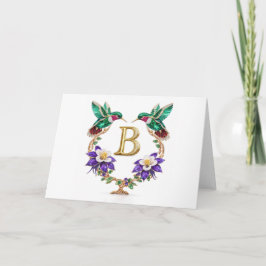 Luxury Jeweled Hummingbird Monogram B Wedding Tack Kort