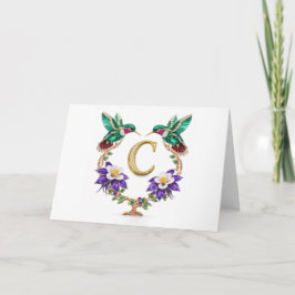 Luxury Jeweled Hummingbird Monogram C Wedding Tack Kort