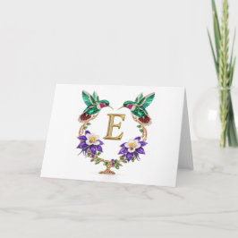 Luxury Jeweled Hummingbird Monogram E Wedding Tack Kort