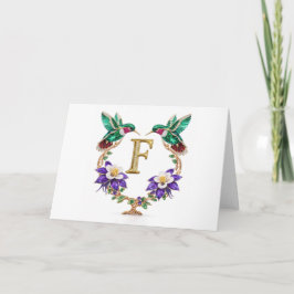 Luxury Jeweled Hummingbird Monogram F Wedding Tack Kort